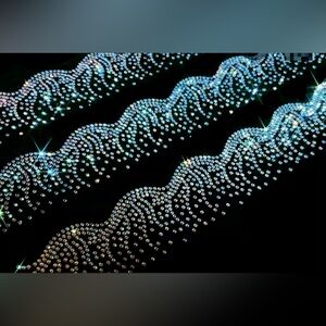 Silver Rhinestone Iron-On Applique Craft, Clothing Embellishments | New